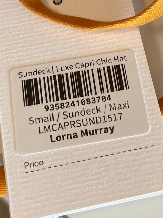 NWT Lorna Murray Luxe Capri Chic Sundeck orange hat, S/maxi